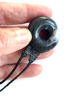 Hand carved Psilomelane bead necklace