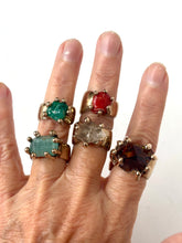 Fire agate bronze ring