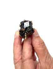 Natural Garnet bronze ring
