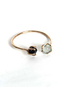 Bracelet • aquamarine sphere/black tourmaline