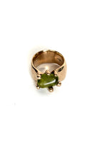 Peridot set in bronze ring