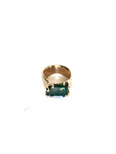 Jade pebble bronze ring