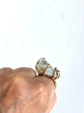 Large Natural Topaz bronze ring