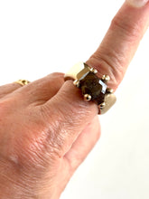 Natural garnet set in bronze ring