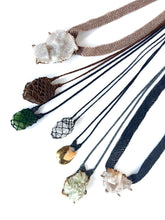 Quartz cluster macramé necklace