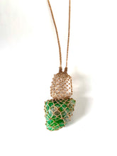 Quartz and Chrysoprase netted necklace