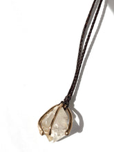 Elestial Quartz caged in Bronze necklace