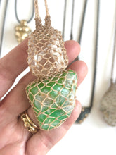 Quartz and Chrysoprase netted necklace
