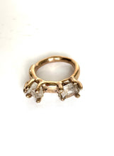 Dual Herkimer Diamond Wabi Sabi Ring