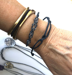 4x small herkimer quartz wrap bracelet