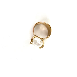 herkimer set in 14k gold ring