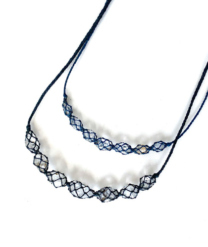 Herkimer Diamond netted necklace