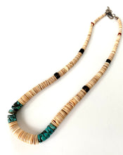 Vintage shell/turquoise beaded necklace